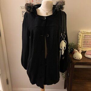 Vintage Free People Fur PeaCoat